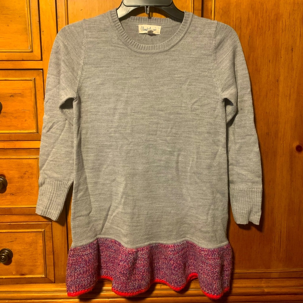 Girls sweater tunic dress, size 12/14 + matching scarf